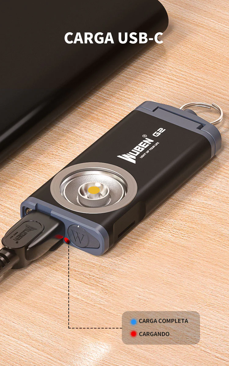 wuben G2 carga con USB tipo C